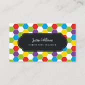 Ersetzter Lehrer Farbiges Muster Visitenkarte (Vorderseite)