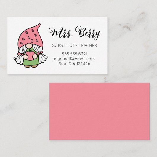 Ersetzter Lehrer Niedliches Genom Visitenkarte (Vorne/Hinten)