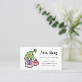 Ersetzter Lehrer Niedliches Genom Visitenkarte (Stehend Vorderseite)