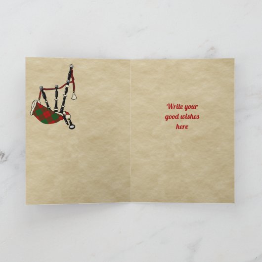 Erskine Abzeichen & Tartan Personalisierte Karte (Innenseite)