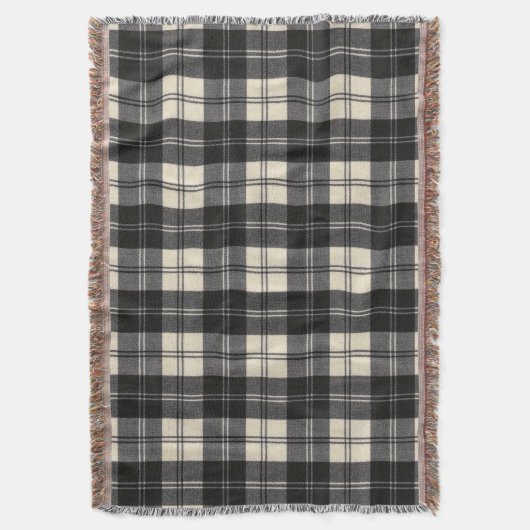 Erskine Black and White M Original Scottish Tartan Decke (Vorderseite Vertikal)