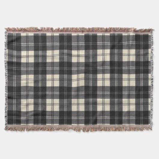 Erskine Black and White M Original Scottish Tartan Decke (Vorderseite)