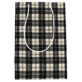 Erskine Black und White Scottish Tartan Mittlere Geschenktüte (Vorderseite)