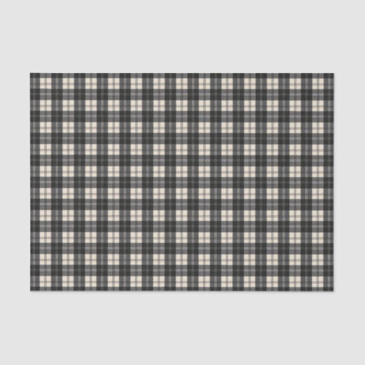 Erskine Black und White Scottish Tartan Seidenpapier (Vorderseite)