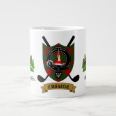 Erskine Clan Abzeichen & Tartan Personalisiert Gol Jumbo-Tasse (Vorderseite)
