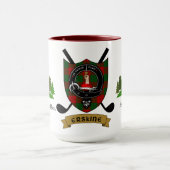 Erskine Clan Abzeichen & Tartan Personalisiert Tasse (Zentrum)