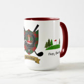 Erskine Clan Abzeichen & Tartan Personalisiert Tasse (VorderseiteRechts)