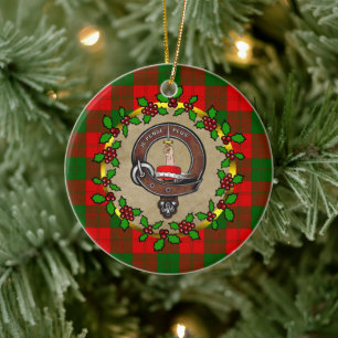 Erskine Clan Abzeichen & Tartan Personalisierte We Keramik Ornament
