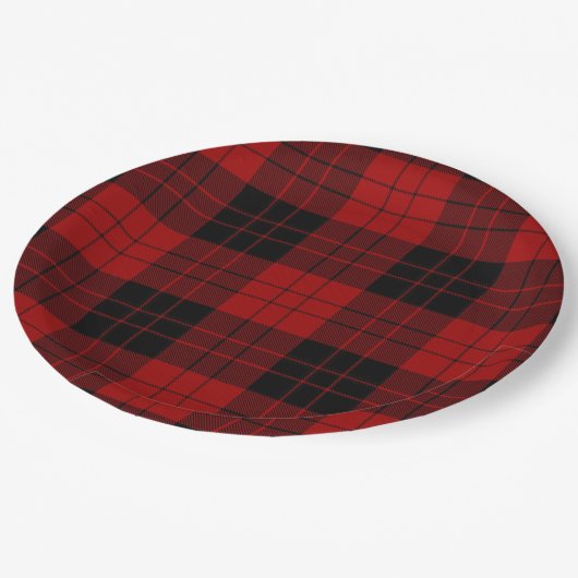 Erskine (Paton) Tartan Scottish Kariert Pattern Pappteller (Schrägansicht)