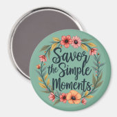 Ersparen Sie das einfache Moments-Boho-Blumenziffe Magnet (Vorderseite/Rückseite)