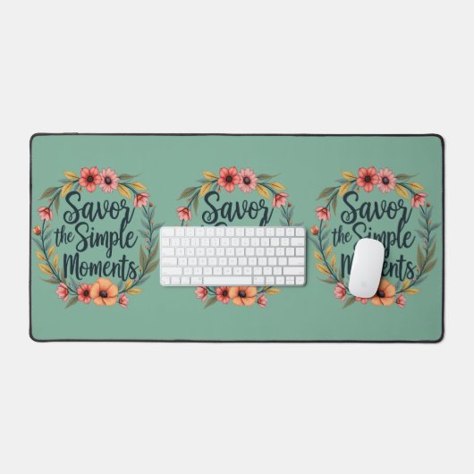 Ersparen Sie das einfache Moments-Boho-Blumenziffe Schreibtischunterlage (Tastatur & Maus)