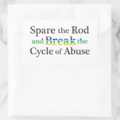 Ersparen Sie den Missbrauch Rechteckiger Aufkleber (Tasche)