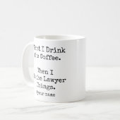 Erst Kaffee, dann Anwaltssachen lustig Kaffeetasse (Vorderseite Links)