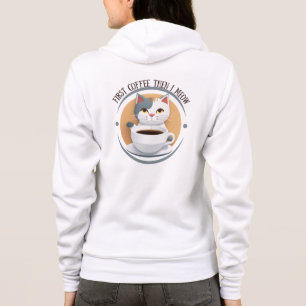 Erst Kaffee dann meine ich Niedliche Katze Hoodie