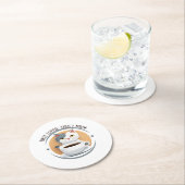 Erst Kaffee dann meine ich Niedliche Katze Runder Pappuntersetzer (Vor Ort)