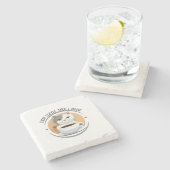 Erst Kaffee dann meine ich Niedliche Katze Steinuntersetzer (Seitenansicht)