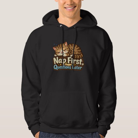 Erst schlafen, später Fragen, gemütliche Pullover (Vorderseite)