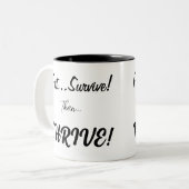 Erst überleben, dann.... zweifarbige tasse (Vorderseite Links)