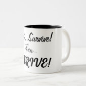 Erst überleben, dann.... zweifarbige tasse (VorderseiteRechts)