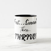 Erst überleben, dann.... zweifarbige tasse (Mittel)