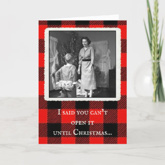 "Erst zu Weihnachten" Vintage-Weihnachtskarte Dankeskarte