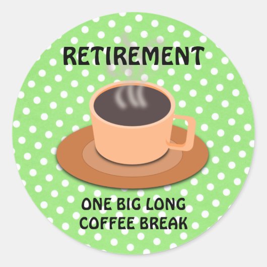 ERSTATTUNG: EINE GROSSE KAFFEE-BREITE RUNDER AUFKLEBER (Vorderseite)