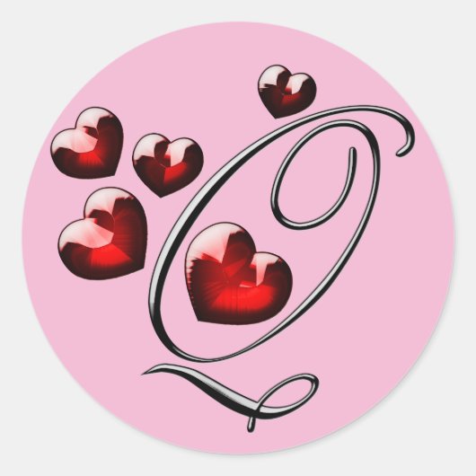 Erstaufkleber für Monogramm Runder Aufkleber (Vorderseite)