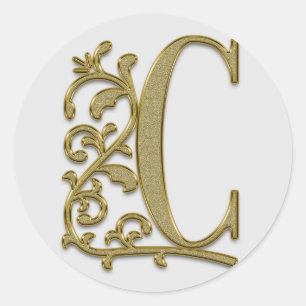 Erstaufkleber für Monogramm Runder Aufkleber