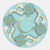 Erstaufkleber für Monogramm Runder Aufkleber (Vorderseite)