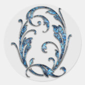 Erstaufkleber für Monogramm Runder Aufkleber (Vorderseite)