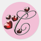 Erstaufkleber für Monogramm Runder Aufkleber (Vorderseite)