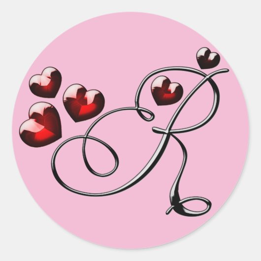 Erstaufkleber für Monogramm Runder Aufkleber (Vorderseite)