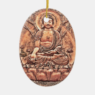 Erstaunlich ausführlicher kupferner Buddha Keramik Ornament