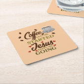 Erstaunlich, der Kaffee lässt mich beginnen, Jesus Rechteckiger Pappuntersetzer (angewinkelt)