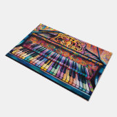 Erstaunlich farbige Klaviertasten Design Fußmatte (Schrägansicht)