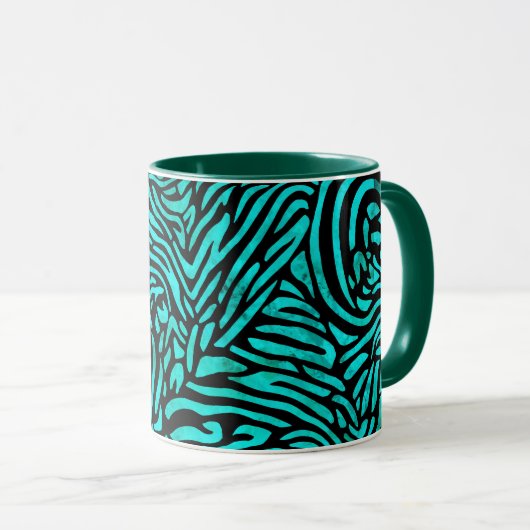 Erstaunlich grünes Zebra-Design Tasse (VorderseiteRechts)