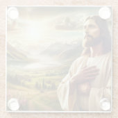 Erstaunlich Jesus Christus digitale Malerei Glasuntersetzer (Rückseite)