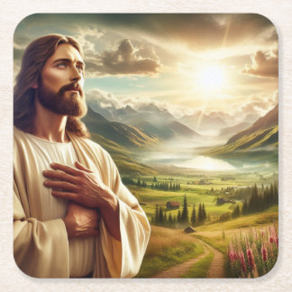 Erstaunlich Jesus Christus digitale Malerei Rechteckiger Pappuntersetzer