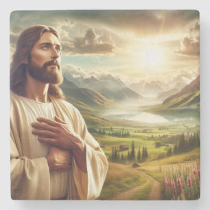 Erstaunlich Jesus Christus digitale Malerei Steinuntersetzer