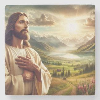 Erstaunlich Jesus Christus digitale Malerei Steinuntersetzer
