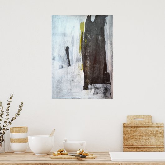 "Erstaunlich moderne Schwarz-Weiß-Abstrakte Kunst" Poster (Küche)