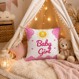 Erstaunlich rosafarbenes Sonnenschein-Baby-Mädchen Kissen