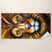 Erstaunlich schöne Goldene Löwe Strandtuch (Vorderseite)