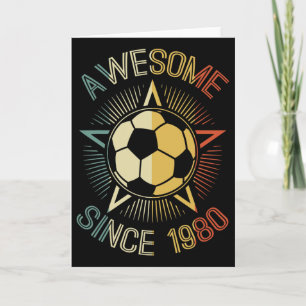 Erstaunlich seit 1980 Fußball-Geburtstag Retro Tea Karte