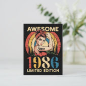 Erstaunlich seit 1986 Retro 40. Geburtstag Frau  Postkarte (Stehend Vorderseite)