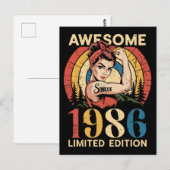 Erstaunlich seit 1986 Retro 40. Geburtstag Frau  Postkarte (Vorne/Hinten)