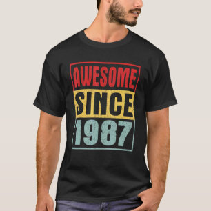 Erstaunlich seit 1987 Vintage abgenutzt 35. Geburt T-Shirt