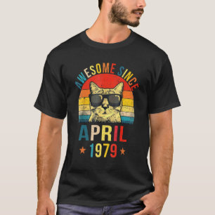 Erstaunlich seit April 1979 43. Geburtstag Katze T-Shirt