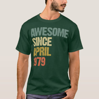Erstaunlich seit April 1979 Retro Vintage Geschenk T-Shirt