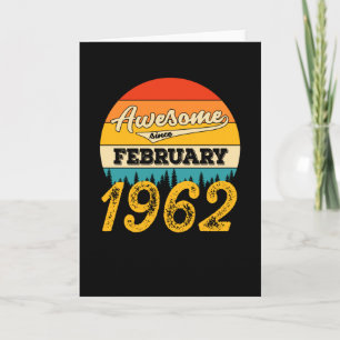 Erstaunlich seit Februar 1962 Retro Vintage Geburt Karte